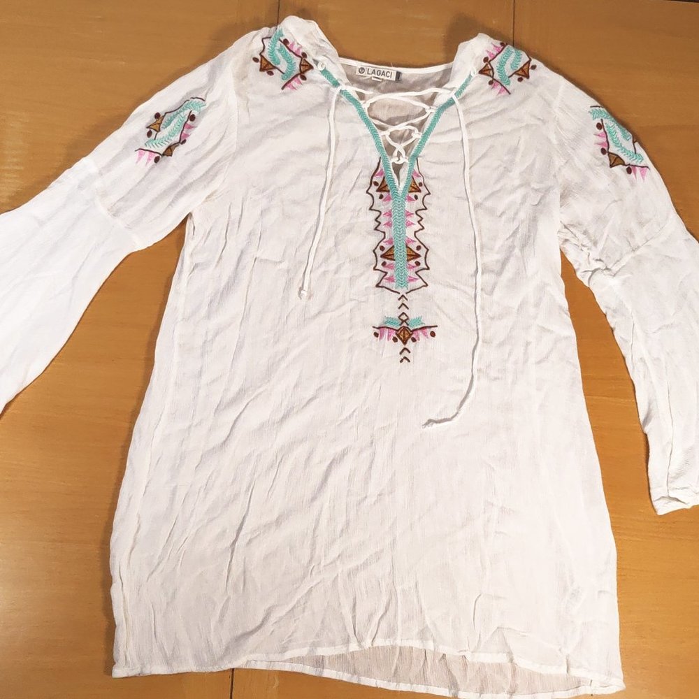 Lagaci Womens Boho/Southwestern Tunic Shirt XL